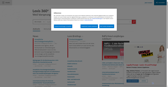 Security scan screenshot of https://360.lexisnexis.at