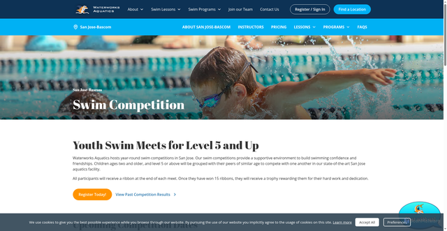 Security scan screenshot of https://www.waterworksswim.com/location-swim-programs/san-jose-bascom-swim-competition