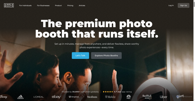 Security scan screenshot of https://www.simplebooth.com