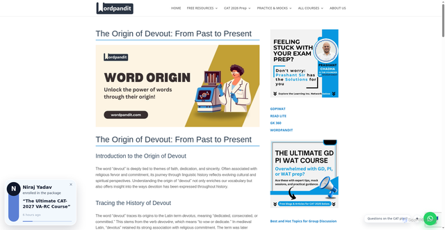 Security scan screenshot of https://wordpandit.com/wpt_vocabulary/the-origin-of-devout-from-past-to-present/