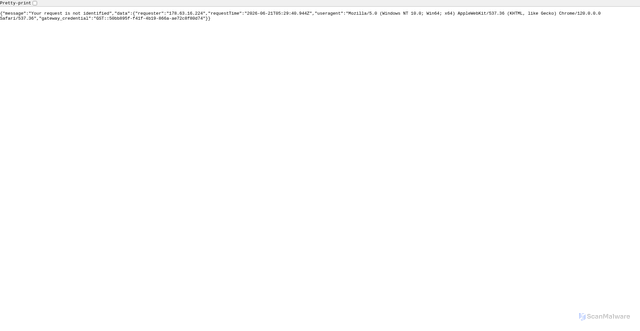 Security scan screenshot of https://gate.networkappcomm.com