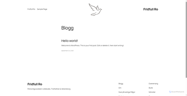 Security scan screenshot of https://fridfullro.se