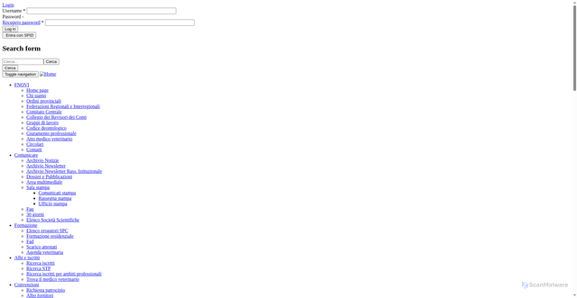 Security scan screenshot of https://www.fnovi.it/ordini-provinciali/Lecce?id_ordine_prov=43