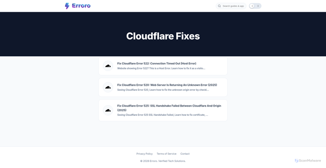 Security scan screenshot of https://erroro.pages.dev/cloudflare/index.html