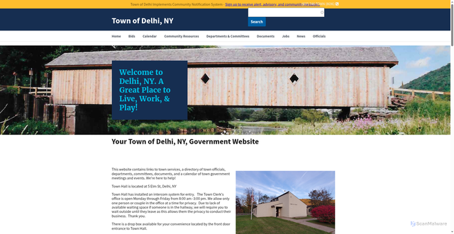 Security scan screenshot of https://townofdelhiny.gov/