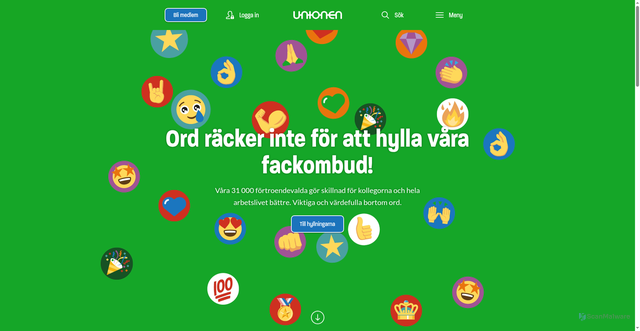 Security scan screenshot of https://www.unionen.se/