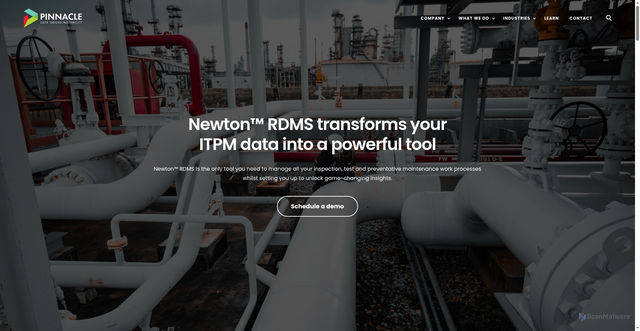 Security scan screenshot of https://pinnaclereliability.com/newton-rdms/