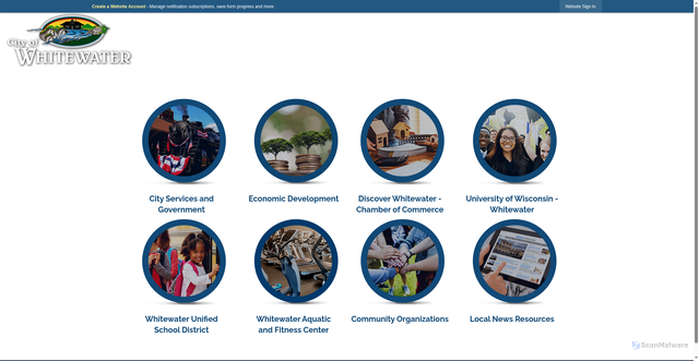 Security scan screenshot of https://whitewater-wi.gov/498/Portal