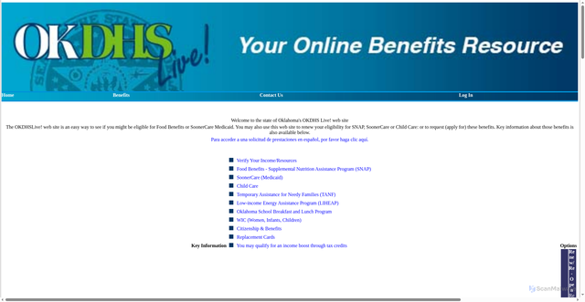 Security scan screenshot of https://okdhslive.org/