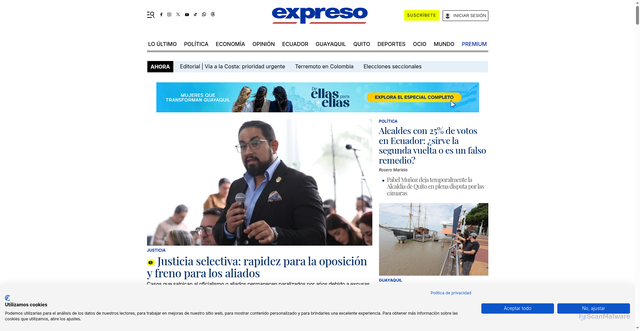 Security scan screenshot of https://www.expreso.ec