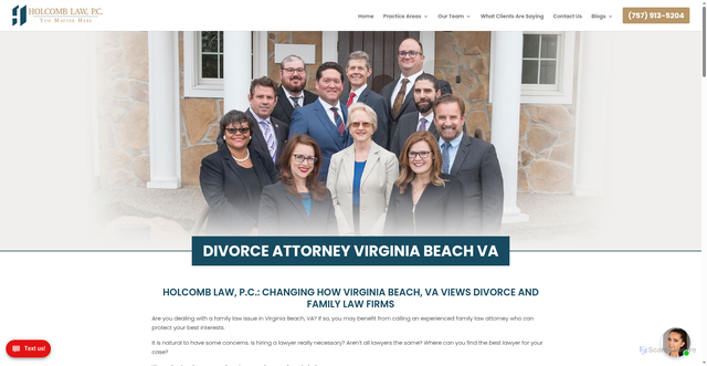Security scan screenshot of https://www.attorneyholcomb.com/locations/virginia-beach/
