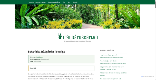 Security scan screenshot of https://tradgardskartan.se