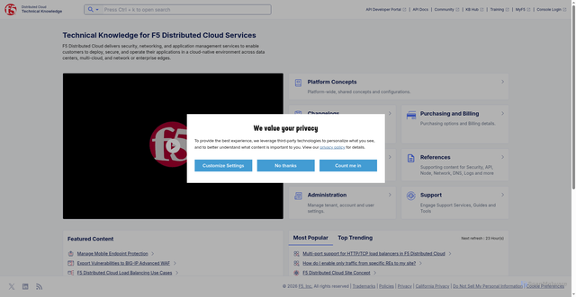 Security scan screenshot of https://docs.cloud.f5.com