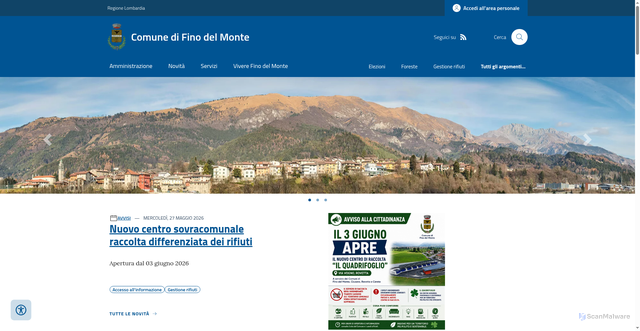 Security scan screenshot of https://www.comune.finodelmonte.bg.it