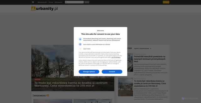 Security scan screenshot of https://urbanity.pl