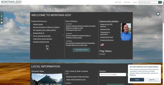 Security scan screenshot of https://mt.gov/