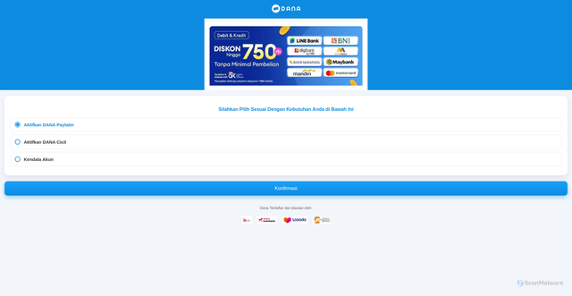 Security scan screenshot of http://danaindonesia-n.netlify.app/