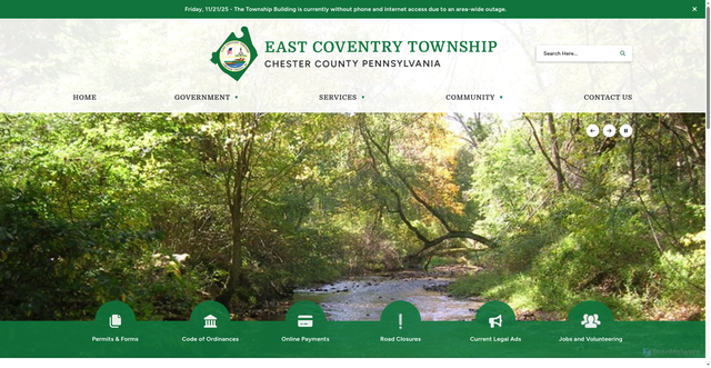 Security scan screenshot of https://eastcoventry-pa.gov/