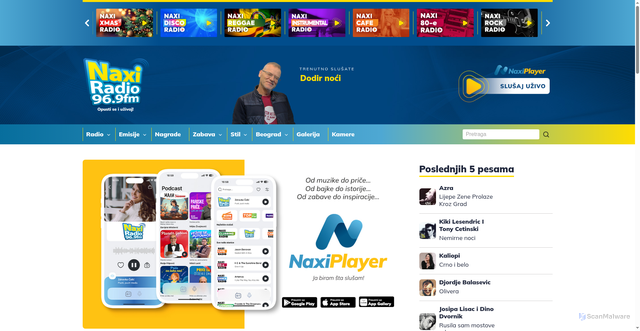 Security scan screenshot of https://www.naxi.rs