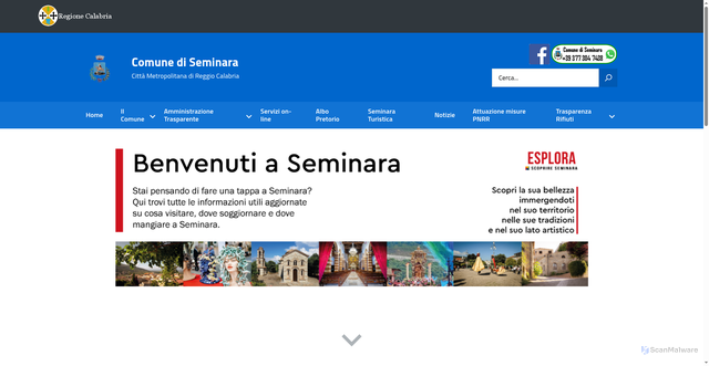 Security scan screenshot of https://www.comune.seminara.rc.it/