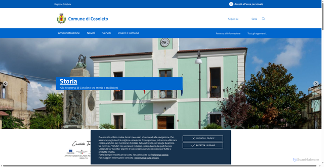 Security scan screenshot of https://www.comune.cosoleto.rc.it/