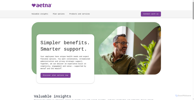 Security scan screenshot of https://lp.aetna.com