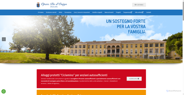 Security scan screenshot of https://www.operepiedionigo.it