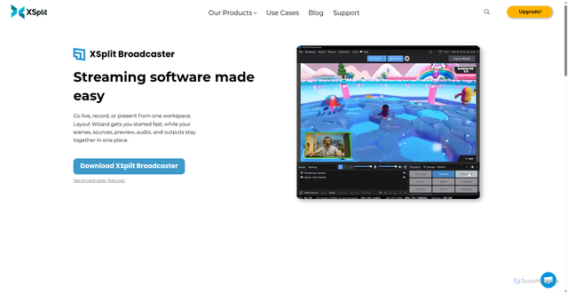 Security scan screenshot of https://xsplit.com