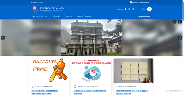 Security scan screenshot of https://www.comune.sellero.bs.it