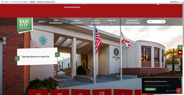 Security scan screenshot of https://dadecityfl.gov/