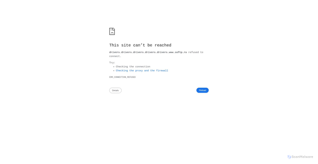 Security scan screenshot of https://drivers.drivers.drivers.drivers.drivers.www.softp.ru