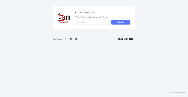 Security scan screenshot of https://tv-shows-ace.kit.com