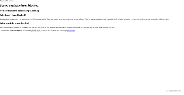Security scan screenshot of safepal.com.ag
