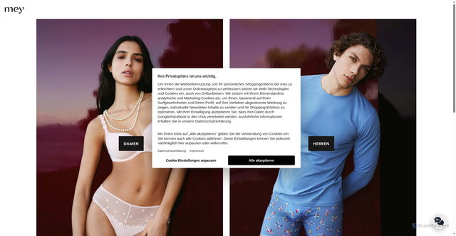 Security scan screenshot of https://mey.com