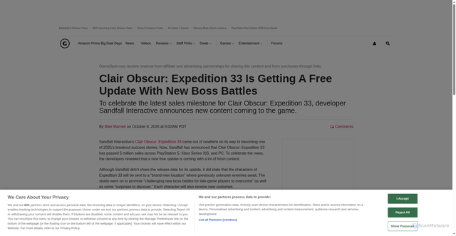 Security scan screenshot of https://www.gamespot.com/articles/clair-obscur-expedition-33-is-getting-a-free-update-with-new-boss-battles/1100-6535296/