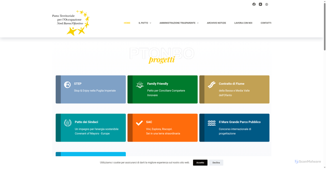 Security scan screenshot of https://www.pattonordbareseofantino.it/