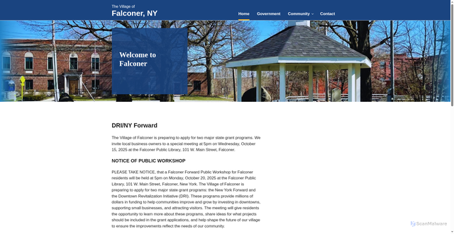 Security scan screenshot of https://www.falconerny.gov/