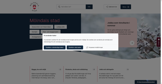 Security scan screenshot of https://www.molndal.se/