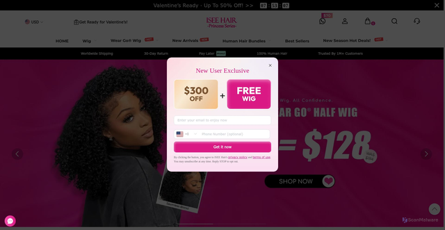 Security scan screenshot of https://iseehair.com