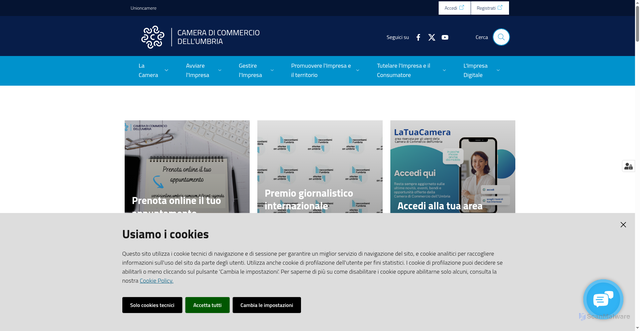 Security scan screenshot of https://www.umbria.camcom.it/