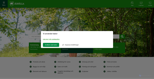 Security scan screenshot of http://www.jarfalla.se