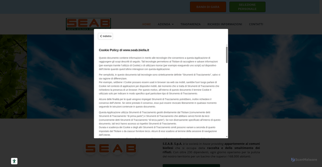 Security scan screenshot of https://www.seab.biella.it/