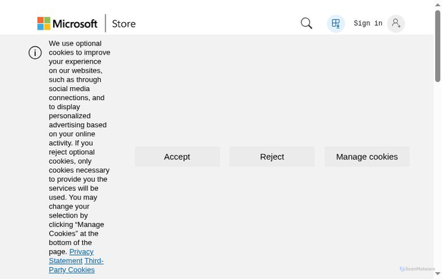 Security scan screenshot of https://get.microsoft.com/
