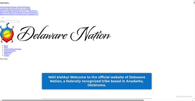 Security scan screenshot of https://www.delawarenation-nsn.gov/