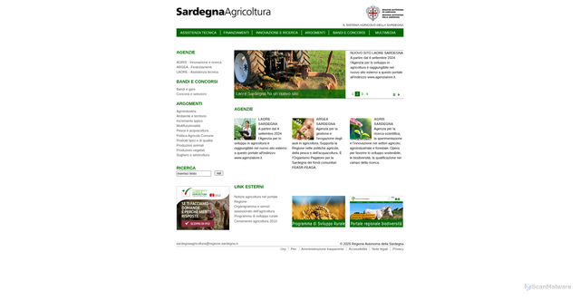 Security scan screenshot of https://www.sardegnaagricoltura.it/