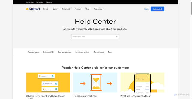 Security scan screenshot of https://betterment.zendesk.com