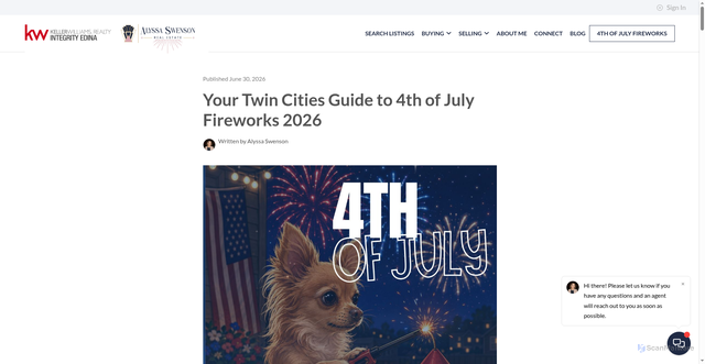 Security scan screenshot of https://www.alyssaswenson.com/blog/your-2026-twin-cities-guide-to-4th-of-july-fireworks