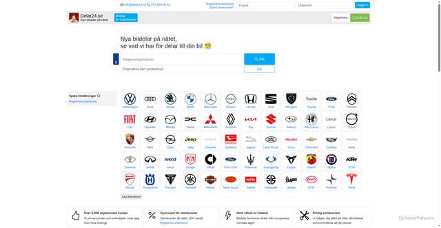 Security scan screenshot of https://delar24.se