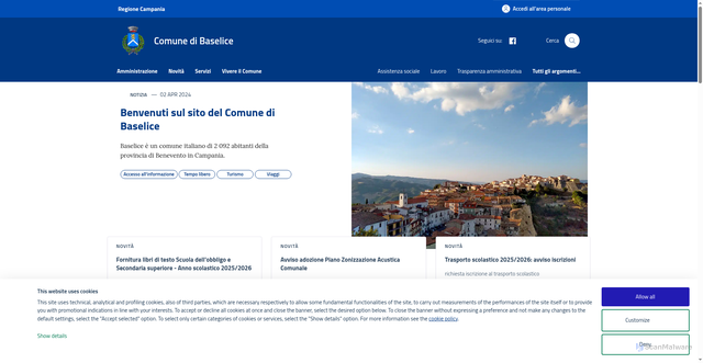 Security scan screenshot of https://www.comune.baselice.bn.it/