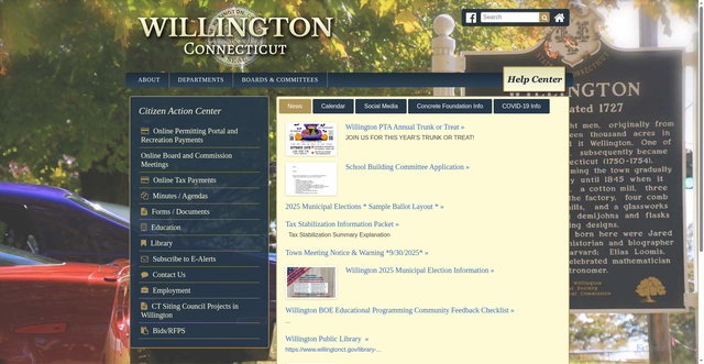 Security scan screenshot of https://www.willingtonct.gov/
